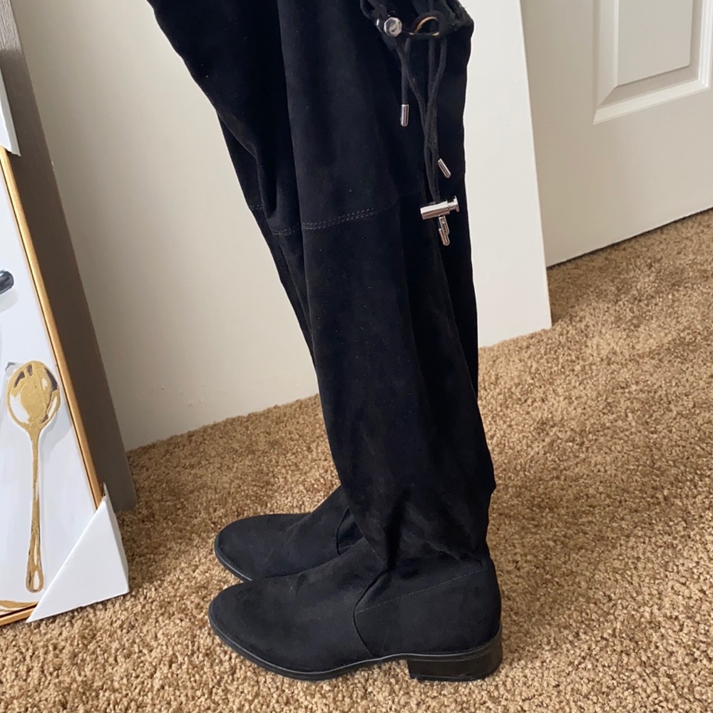 Black knee high boots